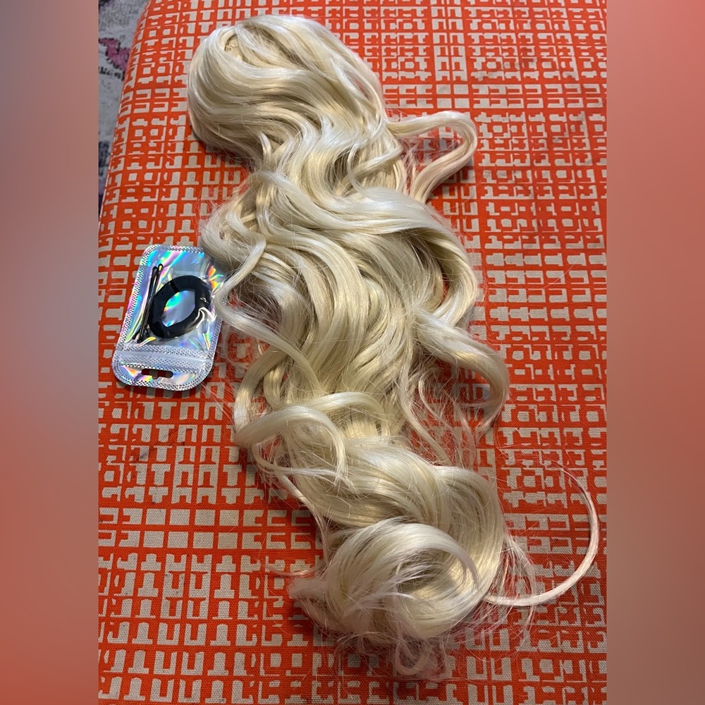 Feshfen Light Blonde Ponytail Hair 24 inch